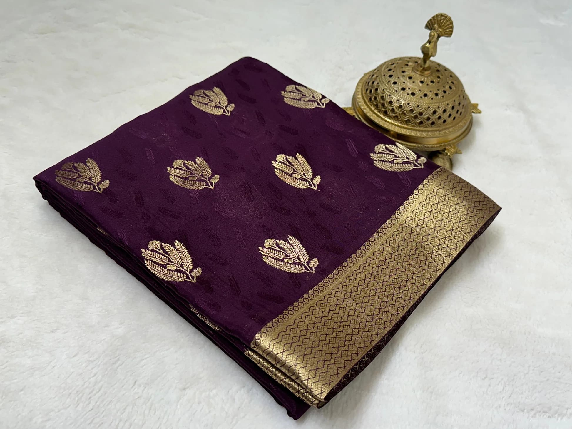 Brocade Mysore Silk Saree – Rich Pallu & Border